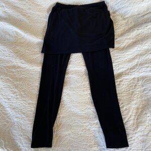 Black athletic knit skirt with leggings by Eileen Fisher